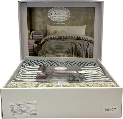 Покрывало Karven Zigzag Евро 210x230 / Y1048 Indigo