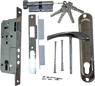 Комплект дверной фурнитуры FM HP -72.0323 NIS под ключ (с цилиндровым механизмом)