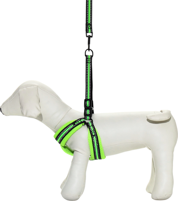 Шлея с поводком Sima-Land Светоотражающий / 7149049 (желтый)