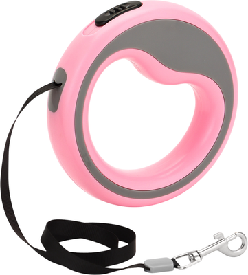 Поводок-рулетка Sima-Land 10895294 (3м, розовый/серый)