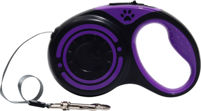 Поводок-рулетка Sima-Land Гонка / 7345303 (5м, черный/фиолетовый)