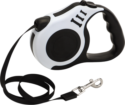 Поводок-рулетка Sima-Land Зарница / 10924354 (5м, черный/белый)
