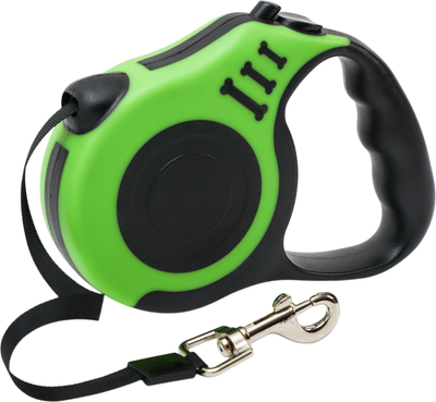 Поводок-рулетка Sima-Land Зарница / 7149044 (5м, черный/зеленый)