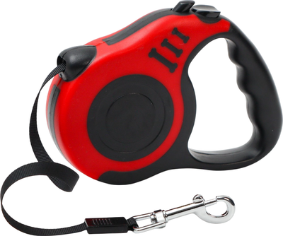 Поводок-рулетка Sima-Land Зарница / 7149042 (5м, черный/красный)