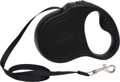 Поводок-рулетка Sima-Land Следы / 9413685 (5м, черный)