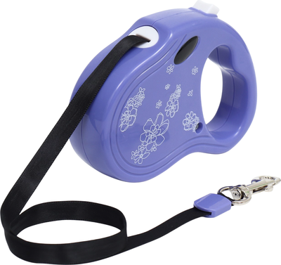 Поводок-рулетка Sima-Land Цветы / 7345311 (3м, фиолетовый)