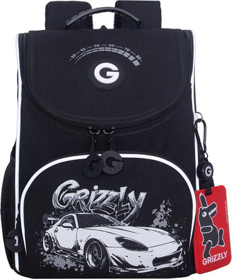 Школьный рюкзак Grizzly RAm-685-6 (черный/серый)