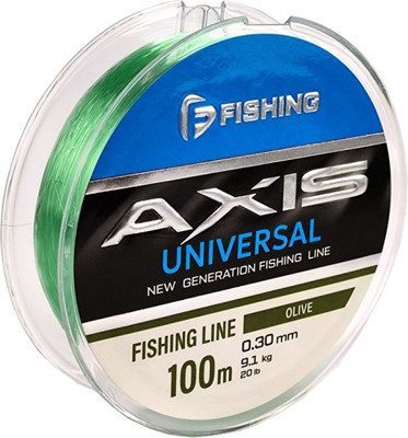 Леска монофильная F-Fishing Axis Universal Line Olive 100м 0.30мм / FRLO-030