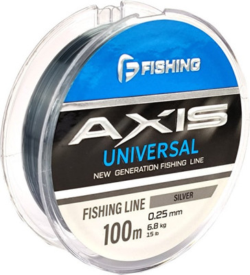 Леска монофильная F-Fishing Axis Universal Line Silver 100м 0.25мм / FRLS-025