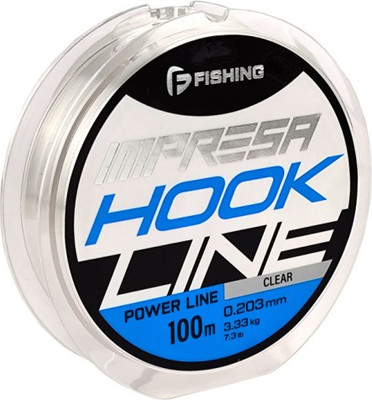 Леска монофильная F-Fishing Impresa Hook Line Clear 100м 0.203мм 3.33кг 7.3lb / FIMC1-0203
