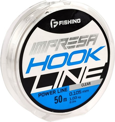Леска монофильная F-Fishing Impresa Hook Line Clear 50м 0.105мм 1.03кг / FIMC5-0105