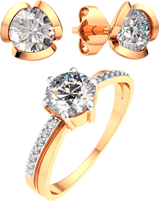 Комплект ювелирных украшений из розового золота ZORKA 210515-9K, 3101382.9K.R.ZZ