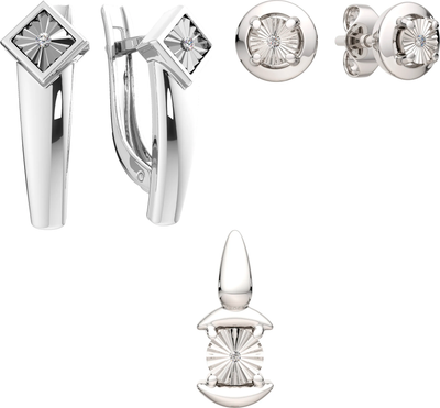 Комплект ювелирных украшений из серебра ZORKA С бриллиантами 04D0091.ZZ, 03D0066.ZZ, 03D0038