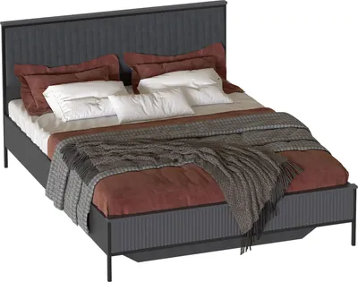Двуспальная кровать Мебельград Нора 160х200 (металл бруклин/графит)