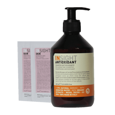 Набор косметики для волос Insight Antioxidant Шамп 350мл+Шампунь-кондиц Colored Protettivo 2x10мл (стекло)
