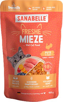 Влажный корм для кошек Bosch Petfood Sanabelle Фреш Митце Индейка с Курицей (100г)