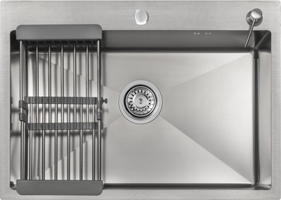 Мойка кухонная Arfeka ECO AR 70x50+ CL AR+DS AR Decor (Satin Decor Millet, с дозатором и коландером)