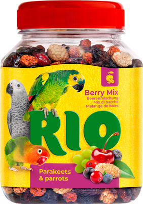 Лакомство для птиц Mealberry RIO Ягодная смесь Для средних и крупных попугаев (190г)