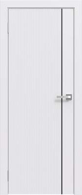 Дверь межкомнатная Юни Эмаль Line 5 60х200 (белый/черный)