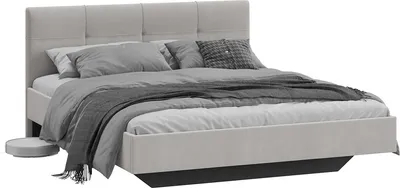 Двуспальная кровать ТриЯ Элис с мягкой обивкой Тип 1 160x200 Исп.2 (велюр ultra smoke)