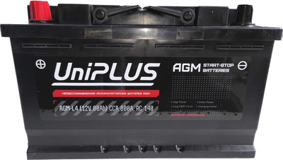 Автомобильный аккумулятор UniPLUS AGM 80 Ah (1) 800A L4 / AGM-L4 (80А/ч)