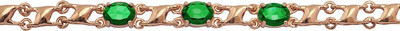 Браслет из красного золота Кристалл CC92800226773 (р.17, с изумрудом)