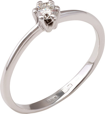 Кольцо из белого золота Кристалл CC30100226773 (р.16.5, с бриллиантом)