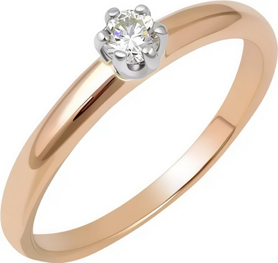 Кольцо из комбинированного золота Кристалл CC72000226773 (р.16.5, с бриллиантом)