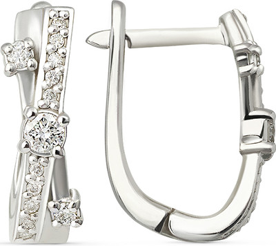 Серьги из белого золота Кристалл CJ85800226773 (с бриллиантами)