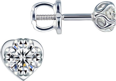 Серьги из белого золота Кристалл CK55500226773 (с бриллиантами)