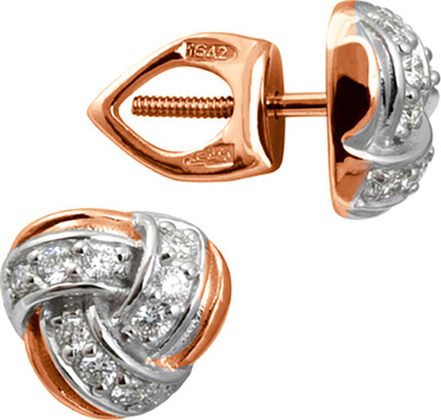 Серьги из красного золота Кристалл CL80900226773 (с бриллиантами)