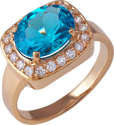Кольцо из красного золота Кристалл CC16400226773 (р.18, с топазом и фианитом)