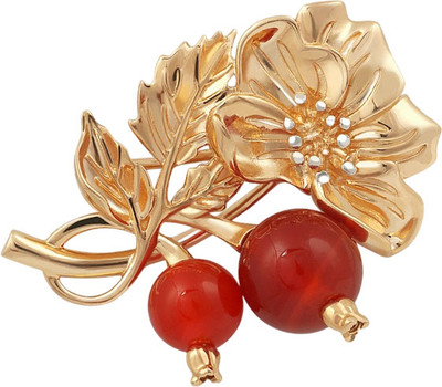 Брошь из красного золота Кристалл CH59200226773 (с сердоликом)