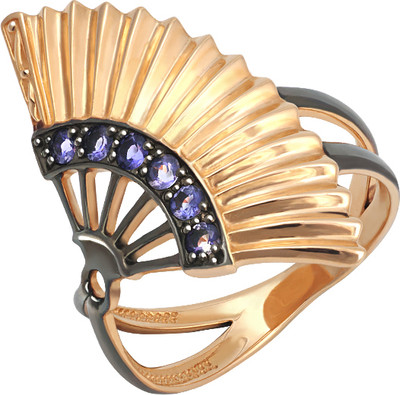 Кольцо из комбинированного золота Кристалл CH21000226773 (р.17.5, с иолитом)