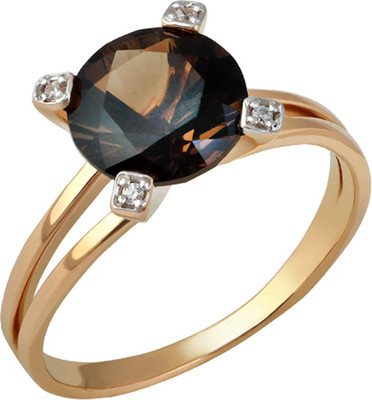Кольцо из красного золота Кристалл CI13800226773 (р.15, с раухтопазом и фианитом)