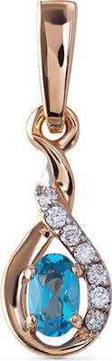Подвеска из красного золота Кристалл CC98300226773 (с бриллиантом и топазом)
