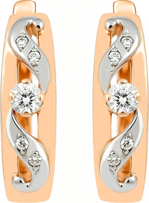Серьги из комбинированного золота Кристалл C674600226773 (с бриллиантами)