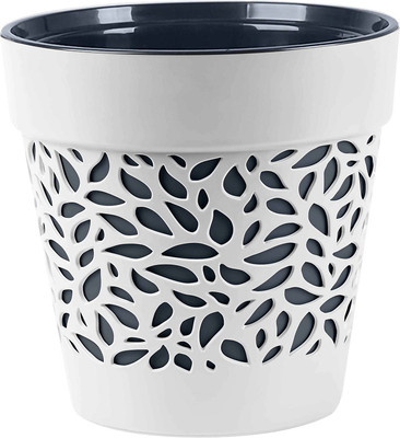 Кашпо La Decoro Блоссом (3.5л, белый/антрацит)