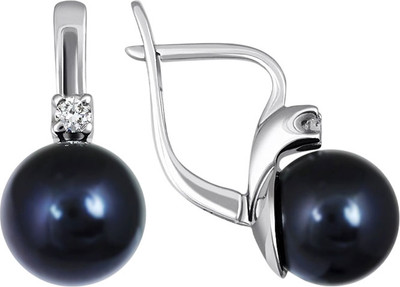 Серьги из белого золота Кристалл CA13000226773 (с бриллиантами и жемчугом)