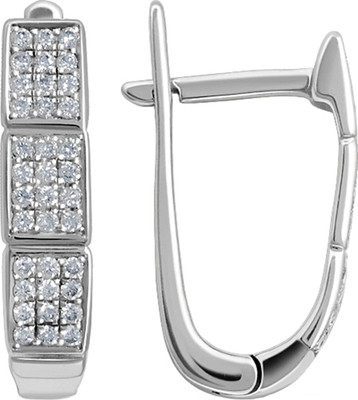 Серьги из белого золота Кристалл CB43500226773 (с бриллиантами)