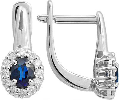 Серьги из белого золота Кристалл CH10800226773 (с бриллиантами и сапфирами)