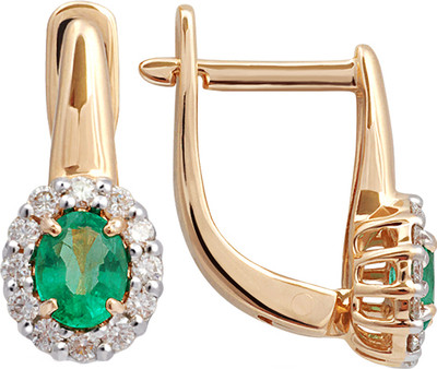 Серьги из красного золота Кристалл CH11800226773 (с бриллиантами и изумрудами)