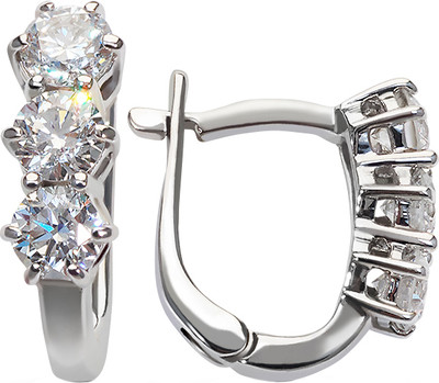 Серьги из белого золота Кристалл CI08000226773 (с бриллиантами)