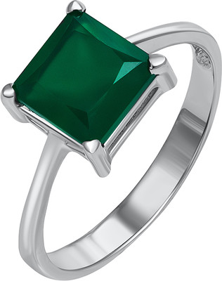 Кольцо из белого золота Кристалл CP15400226773 (р.17.5, с агатом)