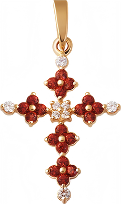 Подвеска из красного золота Кристалл CA79100226773 (с гранатами и фианитами)
