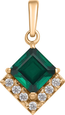 Подвеска из красного золота Кристалл CP26100226773 (с изумрудом и фианитами)