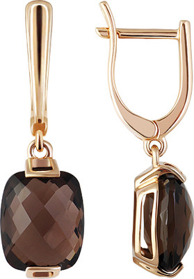 Серьги из красного золота Кристалл CI82800226773 (с раухтопазами)