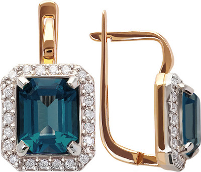 Серьги из комбинированного золота Кристалл CI84500226773 (с топазами и фианитами)