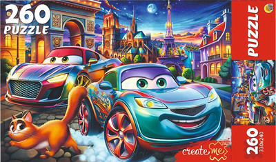 Пазл РЫЖИЙ КОТ Машинки в ночном городе / УК260-0241