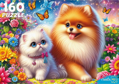 Пазл РЫЖИЙ КОТ Друзья в волшебном саду / Ф160-4541